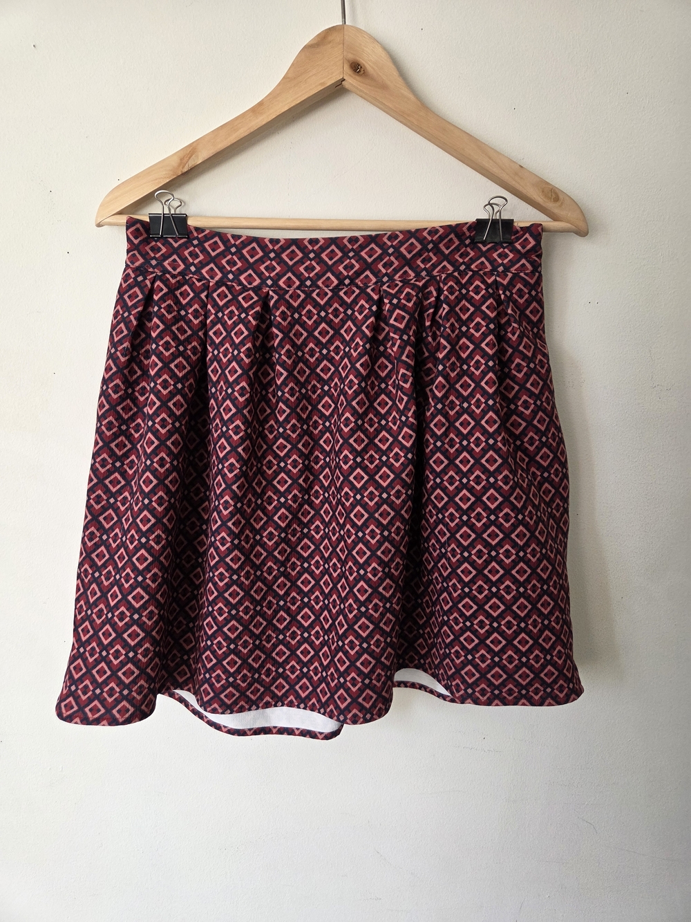 twik Pink and Black Diamond Print Skater Skirt